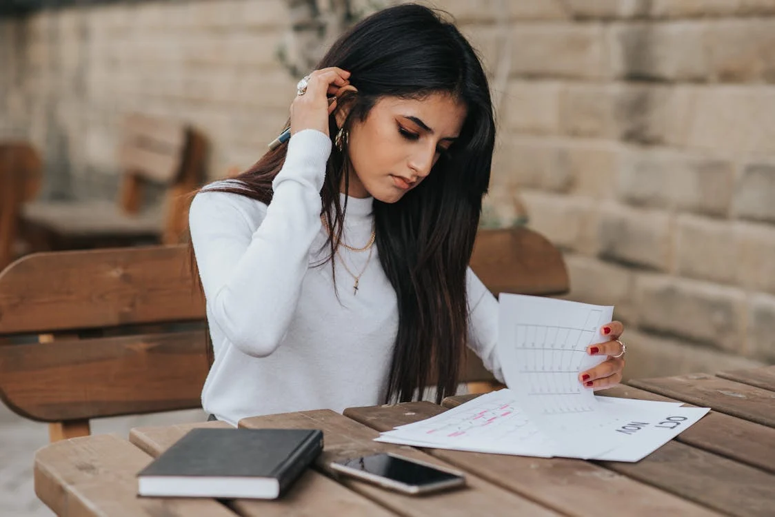 law student preparing study schedule